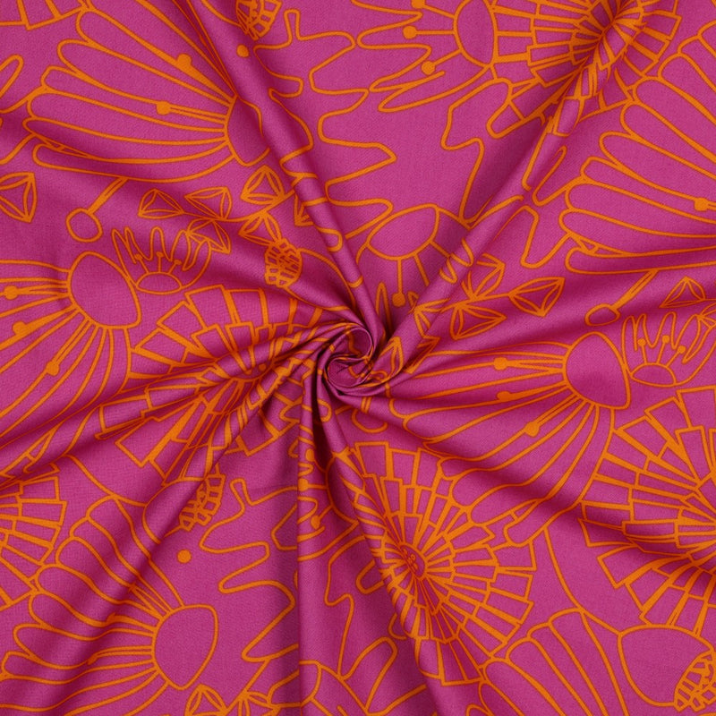 Nerida Hansen Baumwolle Blumen pink orange