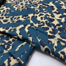 Weiche Baumwolle Stoff für Bekleidung Leo Muster blau