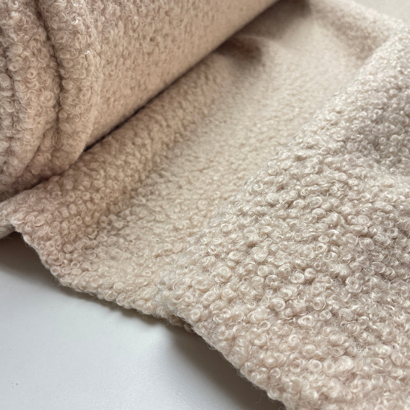 Boucle Stoff Jackenstoff hellbeige