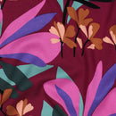 Nerida Hansen Viskose Stoff mit Stretchanteil Webware Blumen dunkelrot