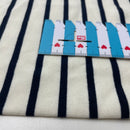 French Terry Sweat Stoff  Streifen blau weiß