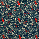Swafing Holly angerauter Sweat Stoff  Weihnachten blau rot