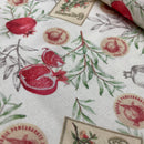 Westfalenstoffe Nizza Stoff Baumwolle Granatapfel offwhite