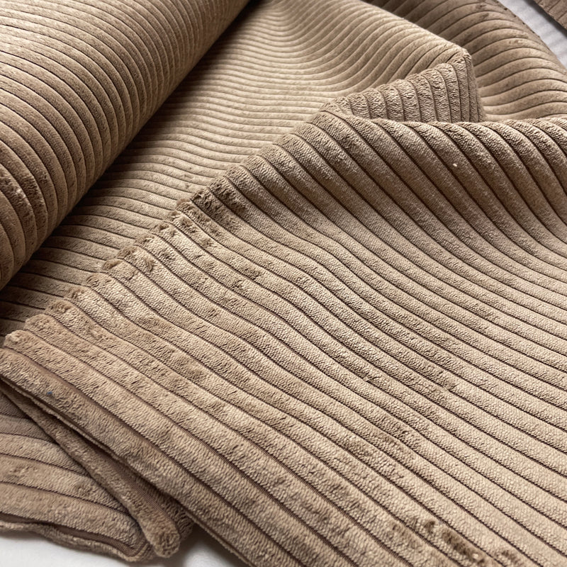 Samtcord Stoff Swafing Wanja braun beige