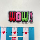 Aufnäher Applikation - Zum Aufbügeln - Schriftzug Wow