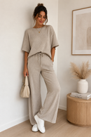 Viskose Strick Stoff beige