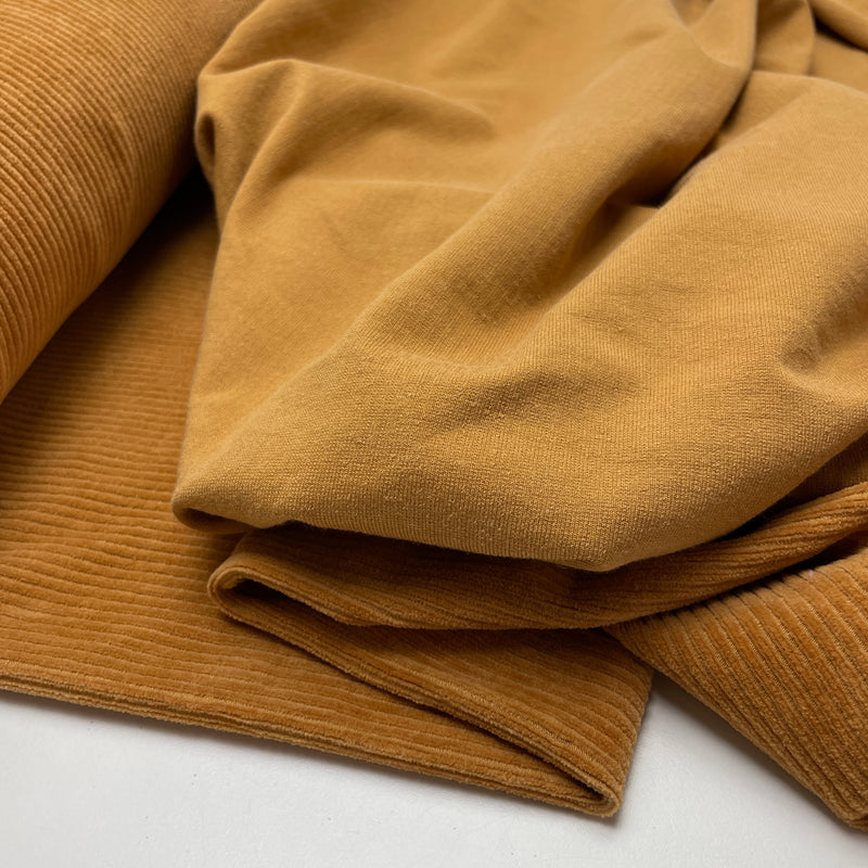 Swafing Juna Sweat Cord Stoff mit Elasthan ocker