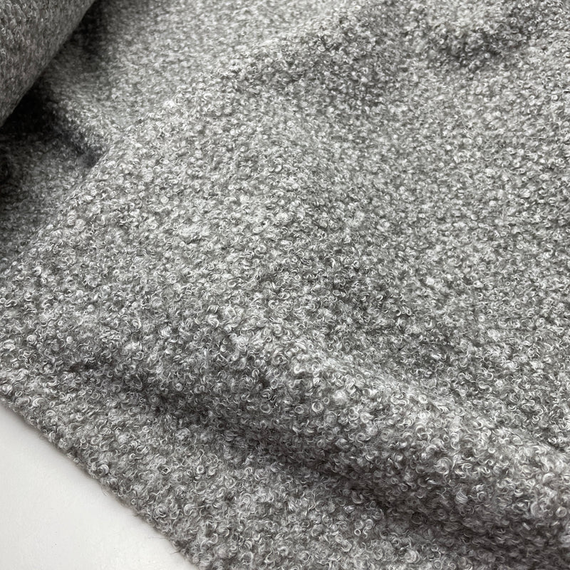 Boucle Stoff Jackenstoff grau meliert
