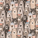 Poppy angerauter Soft Sweat Stoff Bären beige