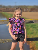 Swafing Elias Jersey Stoff Blumen schwarz