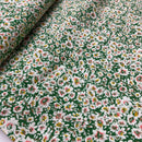 Viskose Crinkle Stoff Webware Blumen grün