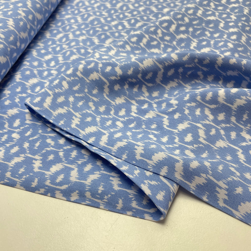 Viskose Stoff Abstrakt Muster blau