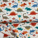 Jersey Stoff Dinosaurier beige