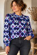 Viskose Ecovero Stoff Webware Batik Muster blau
