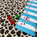 Jersey Stoff Leo Muster Kirsche Animal Print braun