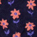 Teddy Plüsch Stoff Jackenstoff Blumen blau