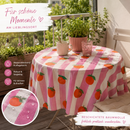 Poppy Design Beschichtete Baumwolle Stoff Streifen orangen pink