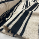 Strick Jacquard Stoff Streifen schwarz