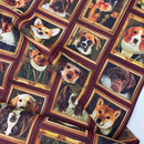 Canvas Baumwolle Stoff Hunde Dogs braun