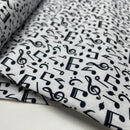 Swafing Tim Baumwolle Stoff Musik Noten Muster weiß