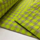 Seersucker Stoff Webware kariert gelb beige