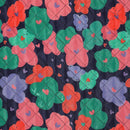 Jacken Stepp Stoff Stepper Blumen blau