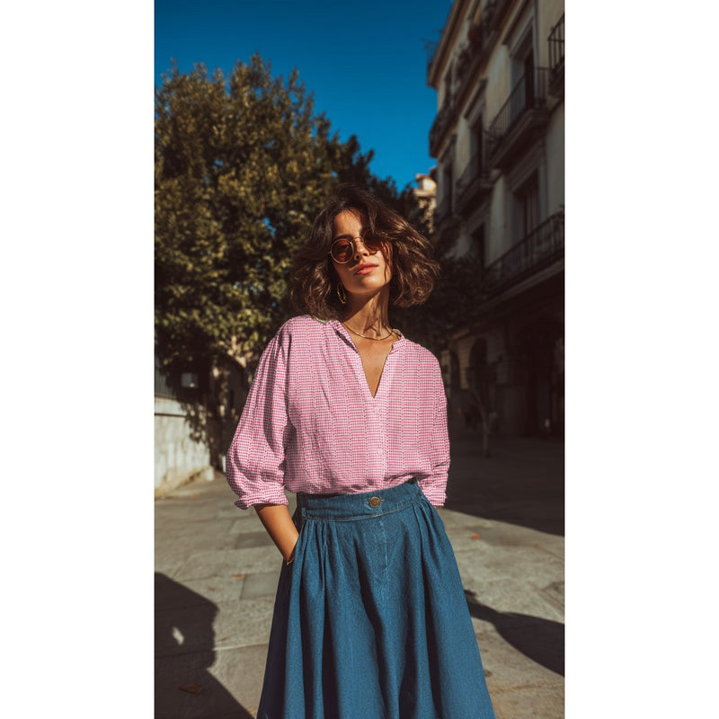 Baumwolle Jacquard Webware Stoff Herzen kariert rosa