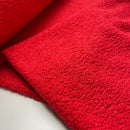 Teddy Boucle Stoff Jackenstoff mit Fleeceabseite rot