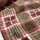 Boucle Stoff Jackenstoff kariert rosa