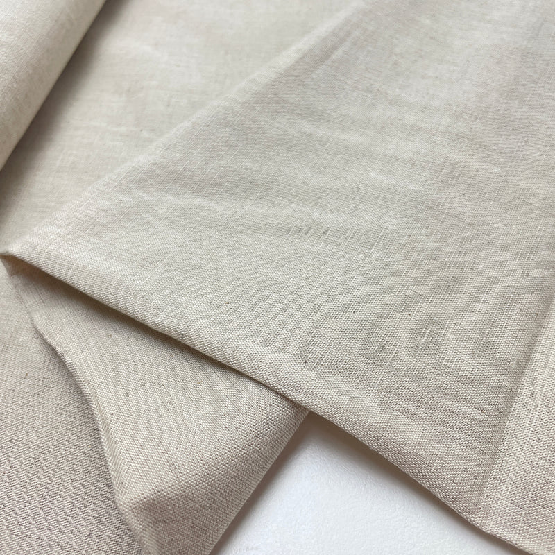 Leinen Baumwolle Stoff Webware beige