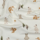 Poppy Forest Animals Jersey Stoff Tiere weiß