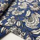 Canvas Stoff Blumen blau