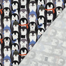 Poppy angerauter Soft Sweat Stoff Winter Pinguin