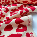 Ilja Fabrics Sweat angeraut Leo Animal Print rot