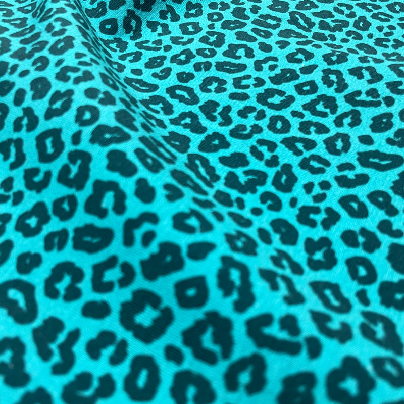 Swafing Cleopatra Jersey Stoff Leo Animalprint türkis