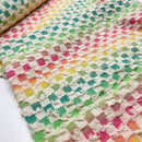 Baumwolle mit Viskose Jacquard Stoff Webware Schachbrettmuster bunt kariert
