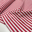 Denim Jeans leichte Baumwolle Stoff Streifen rot weiß