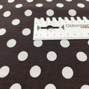Viskose Stoff Webware Punkte Polka Dots dunkelbraun