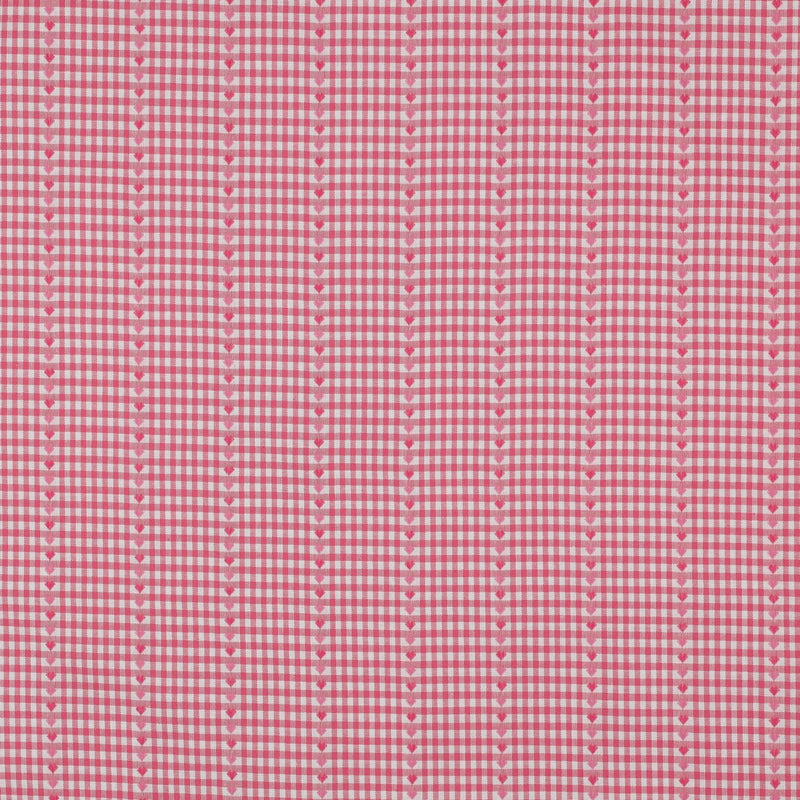 Baumwolle Jacquard Webware Stoff Herzen kariert rosa