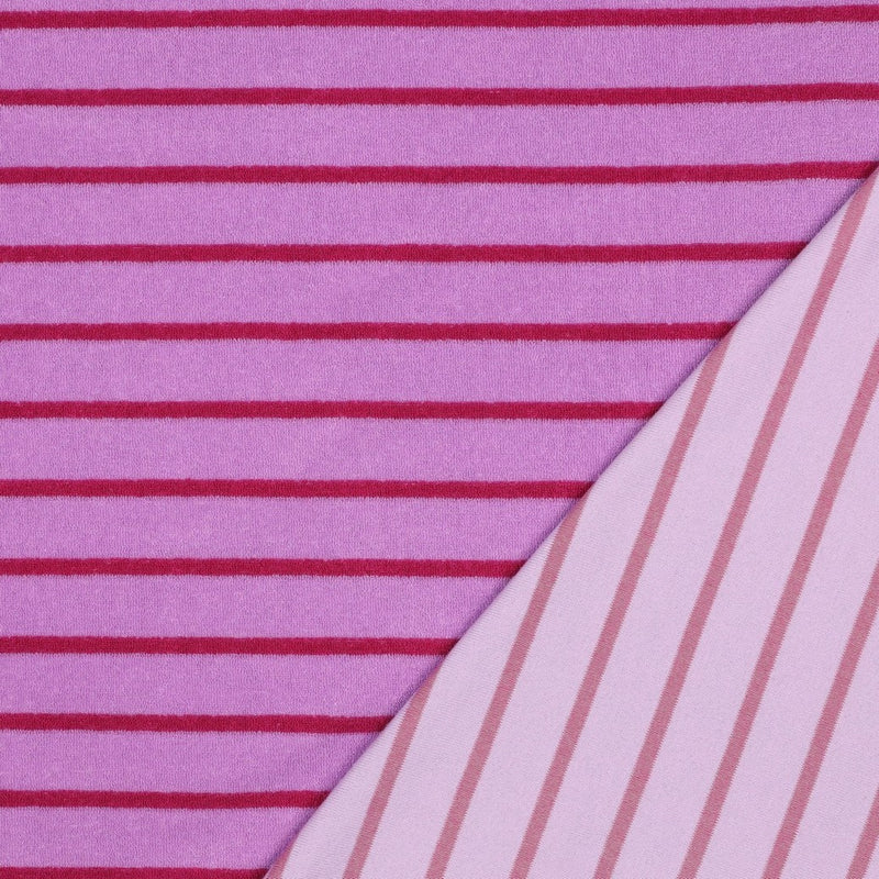 Kurzfloorfrottee Frottee Streifen rosa pink