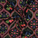 Pommé Viskose Stoff Webware Boho Muster schwarz