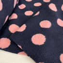 Teddy Jacquard Plüsch Stoff Jackenstoff Dots Punkte blau