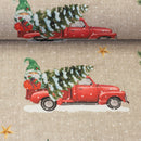 Swafing Santa Canvas Stoff Weihnachten Auto beige