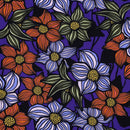 Viskose Ecovero Stoff Webware Blumen lila