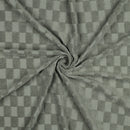 Frottee Jersey Stoff Checks grün