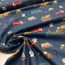 Baumwolle Stoff Fahrzeuge blau Swafing Bill