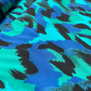 Viskose Stoff Webware Animal Print blau