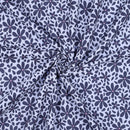 Musselin Stoff Double Gauze Baumwolle Blumen blau