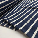French Terry Sweat Stoff  Streifen blau weiß