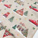 Swafing Santa Canvas Stoff Weihnachten Auto beige